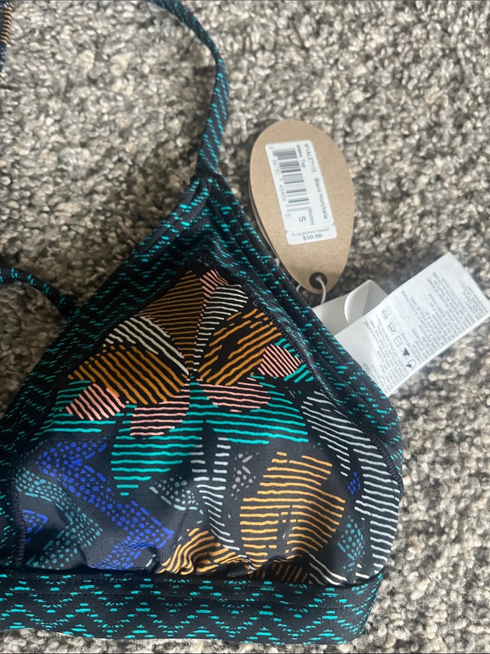 Prana Black Horchata Aleka Swim Top, NWT size Small - Picture 3 of 7